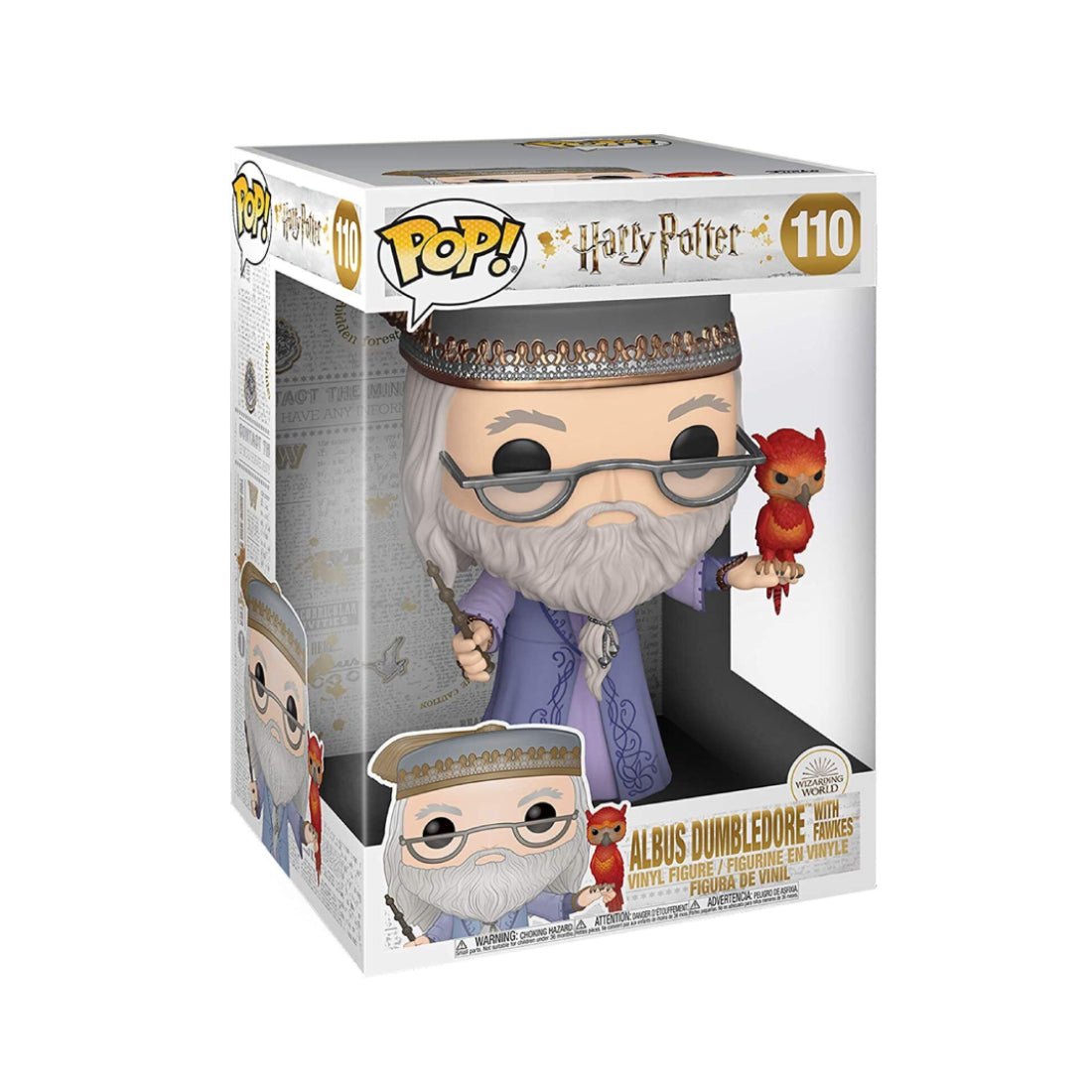 Funko Pop Jumbo! Movies: Harry Potter - Dumbledore w/ Fawkes #110 - دمية - Store 974 | ستور ٩٧٤