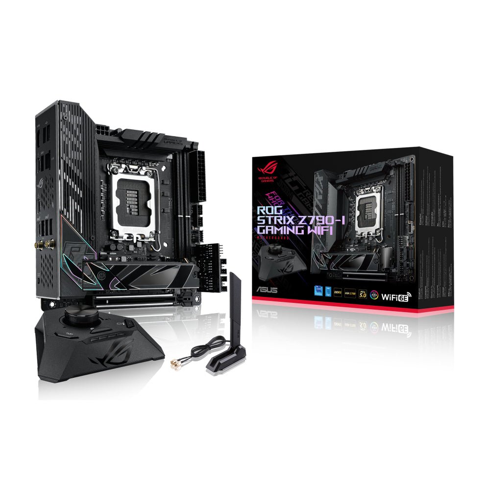 Asus ROG STRIX Z790-I Wifi DDR5 LGA1700 Intel Mini-ITX Gaming Motherboard - اللوحة الأم Asus ROG STRIX Z790-I Wifi DDR5 LGA1700 Intel Mini-ITX Gaming Motherboard - اللوحة الأم