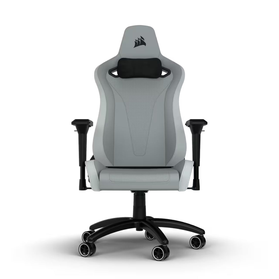 Corsair TC200 Leatherette Gaming Chair – Light Gray/ White - كرسي - Store 974 | ستور ٩٧٤