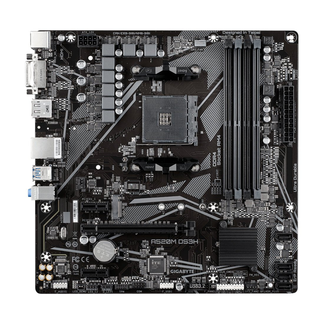 Gigabyte A520M DS3H DDR4 AM4 Micro ATX Gaming Motherboard - لوحة الأم - Store 974 | ستور ٩٧٤