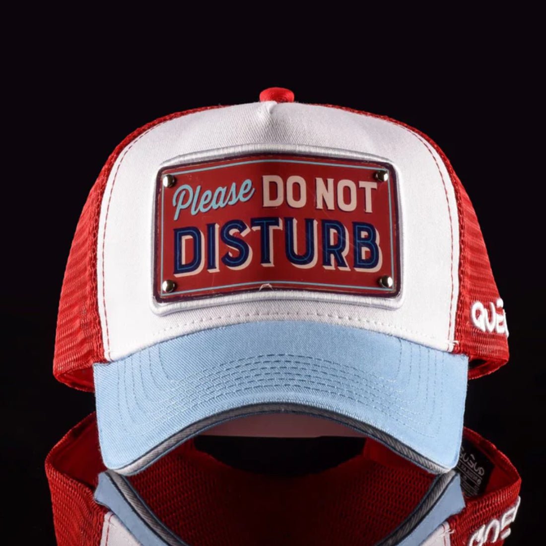 Queue Caps Don’t Disturb Cap - White & Light Blue - قبعة - Store 974 | ستور ٩٧٤