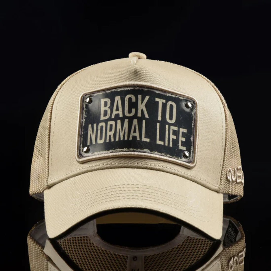Queue Caps Back To Normal Life Cap - Beige - قبعة - Store 974 | ستور ٩٧٤