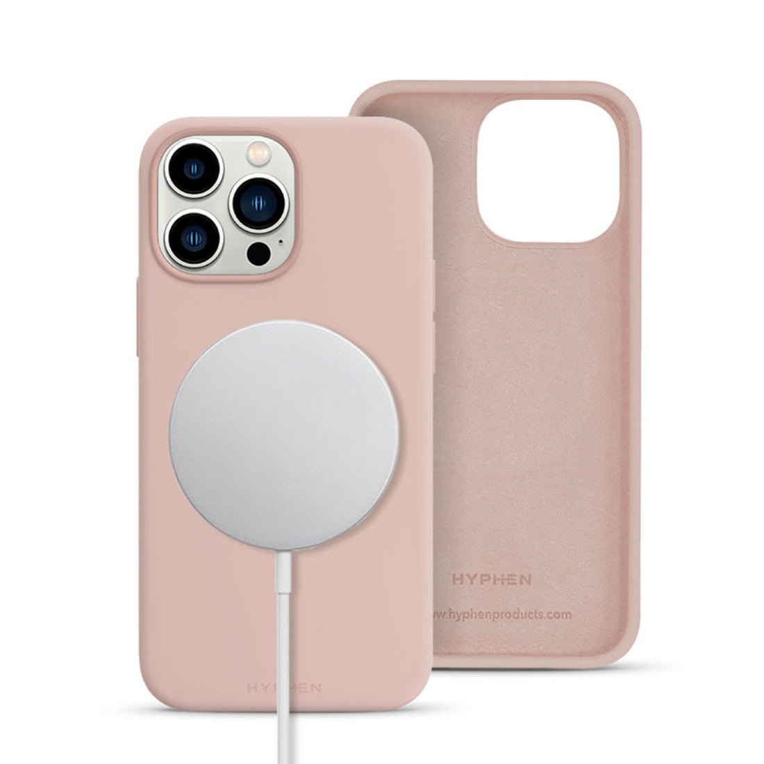 Hyphen Tint Silicone MagSafe Case for iPhone 14 Pro - Sand Pink - حامي هاتف - Store 974 | ستور ٩٧٤