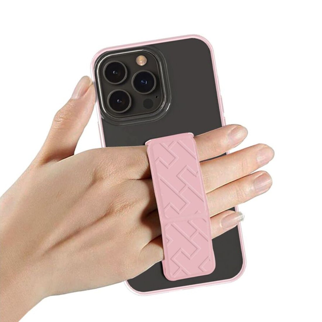 Hyphen Grip Holder Case for iPhone 14 Pro - Pink - حامي هاتف Hyphen Grip Holder Case for iPhone 14 Pro - Pink - حامي هاتف