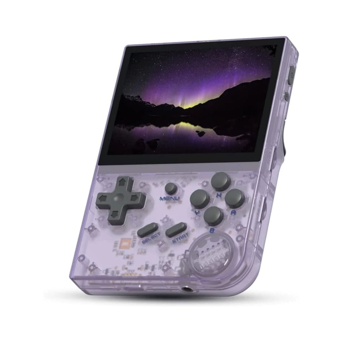 Anbernic RG35XX Handheld Gaming Console 64GB - Transparent Purple - جهاز ألعاب Anbernic RG35XX Handheld Gaming Console 64GB - Transparent Purple - جهاز ألعاب