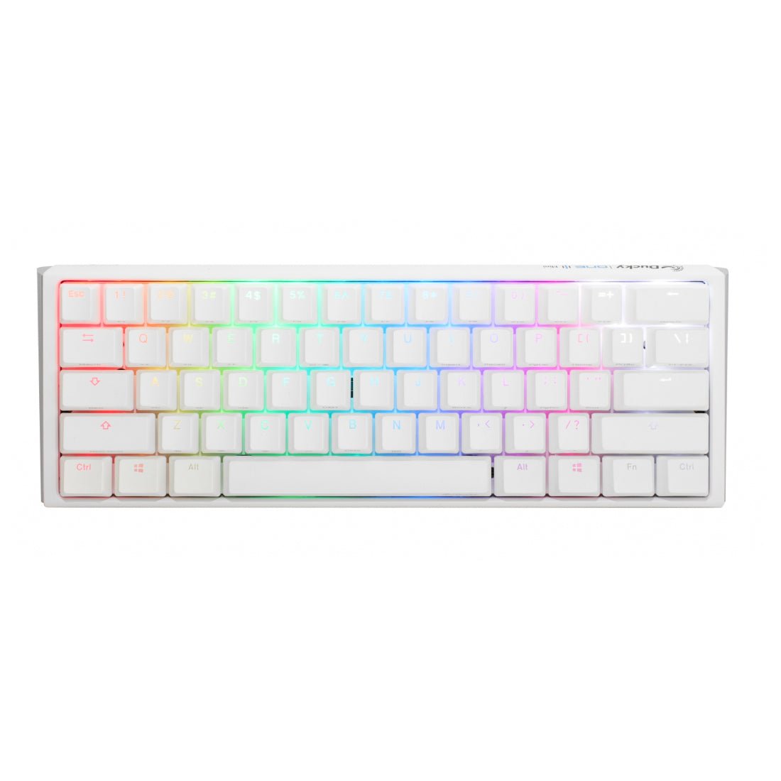 Ducky One 3 Classic Mini 60% RGB Pure White Mechanical Keyboard - Cherry Brown - لوحة مفاتيح - Store 974 | ستور ٩٧٤