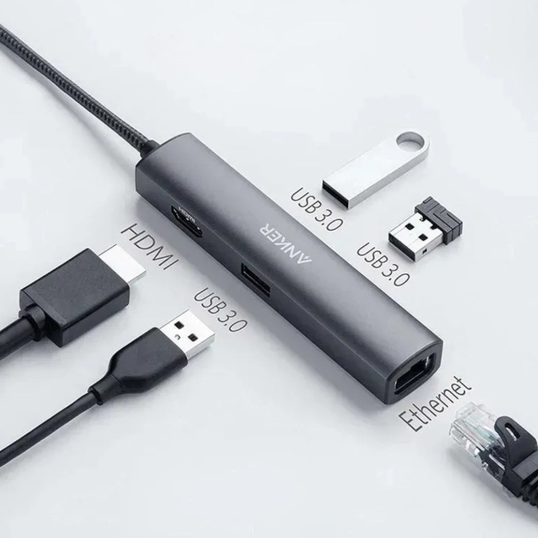 ANKER Premium 5-in-1 USB-C HUB - Gray - كابل - Store 974 | ستور ٩٧٤