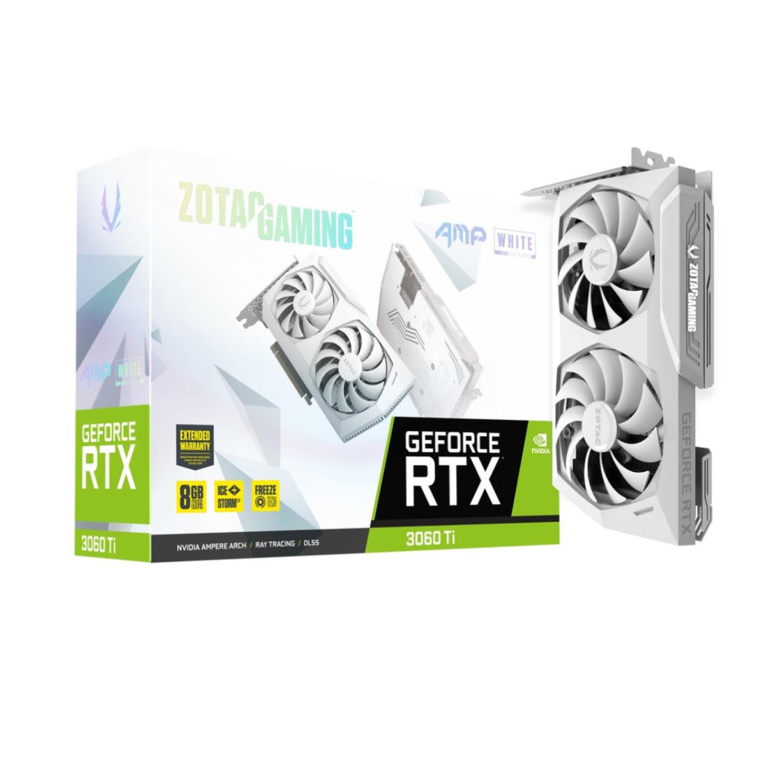 Zotac Gaming GeForce RTX 3060 Ti AMP White Edition LHR 8GB GDDR6 - كرت الشاشة - Store 974 | ستور ٩٧٤