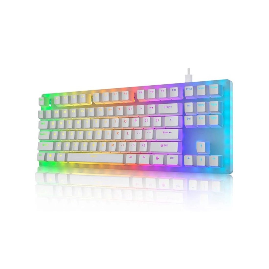 Womier K-87A Mechanical White RGB Keyboard - Red Switch - لوحة مفاتيح - Store 974 | ستور ٩٧٤