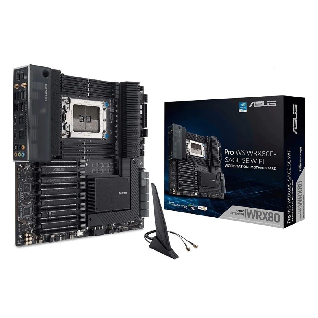ASUS PRO WS WRX80E SAGE SE WIFI - DDR4 WRX8 AMD Workstation Mother ASUS PRO WS WRX80E SAGE SE WIFI - DDR4 WRX8 AMD Workstation Mother