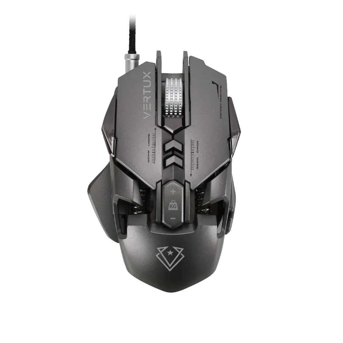 Vertux Indium High Performance Wired Gaming Mouse - Silver/Grey - فأرة - Store 974 | ستور ٩٧٤