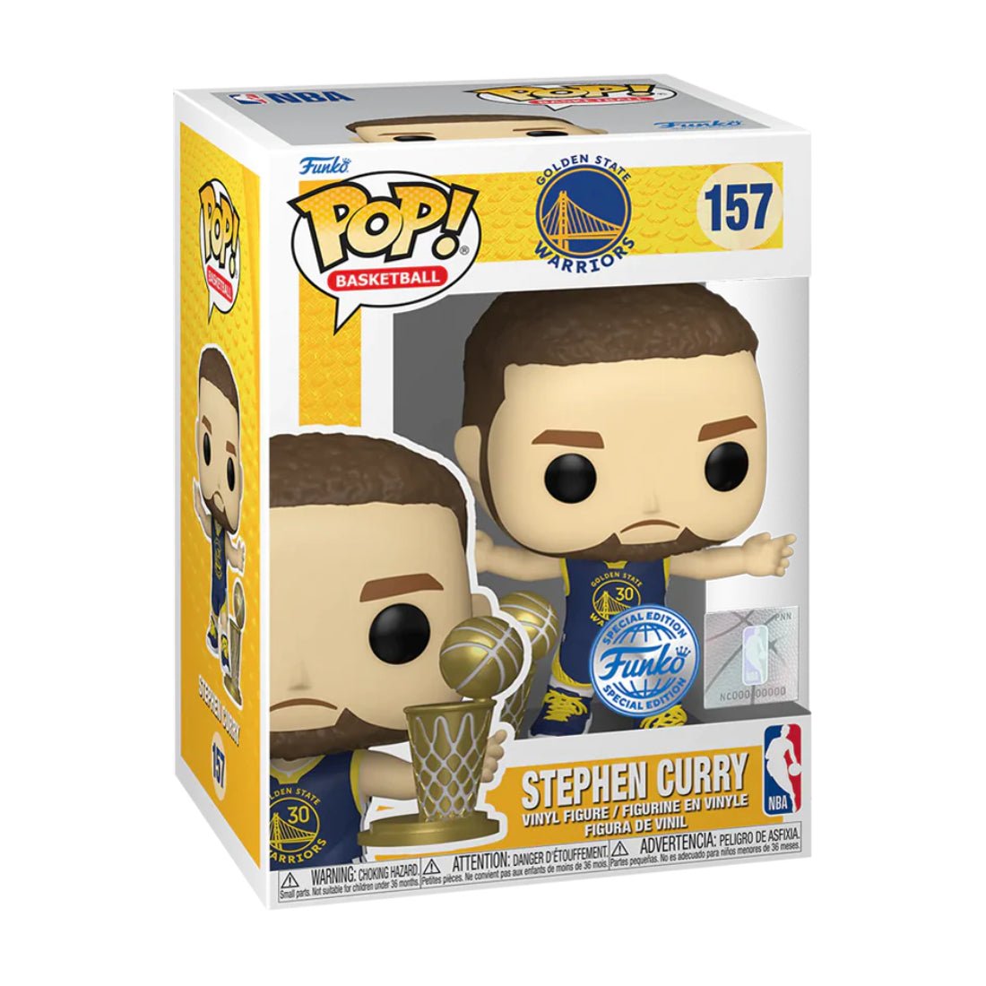 Funko Pop! Basketball: NBA Golden State Warriors - Steph Curry with Trophy (Exc) #157 - دمية - Store 974 | ستور ٩٧٤