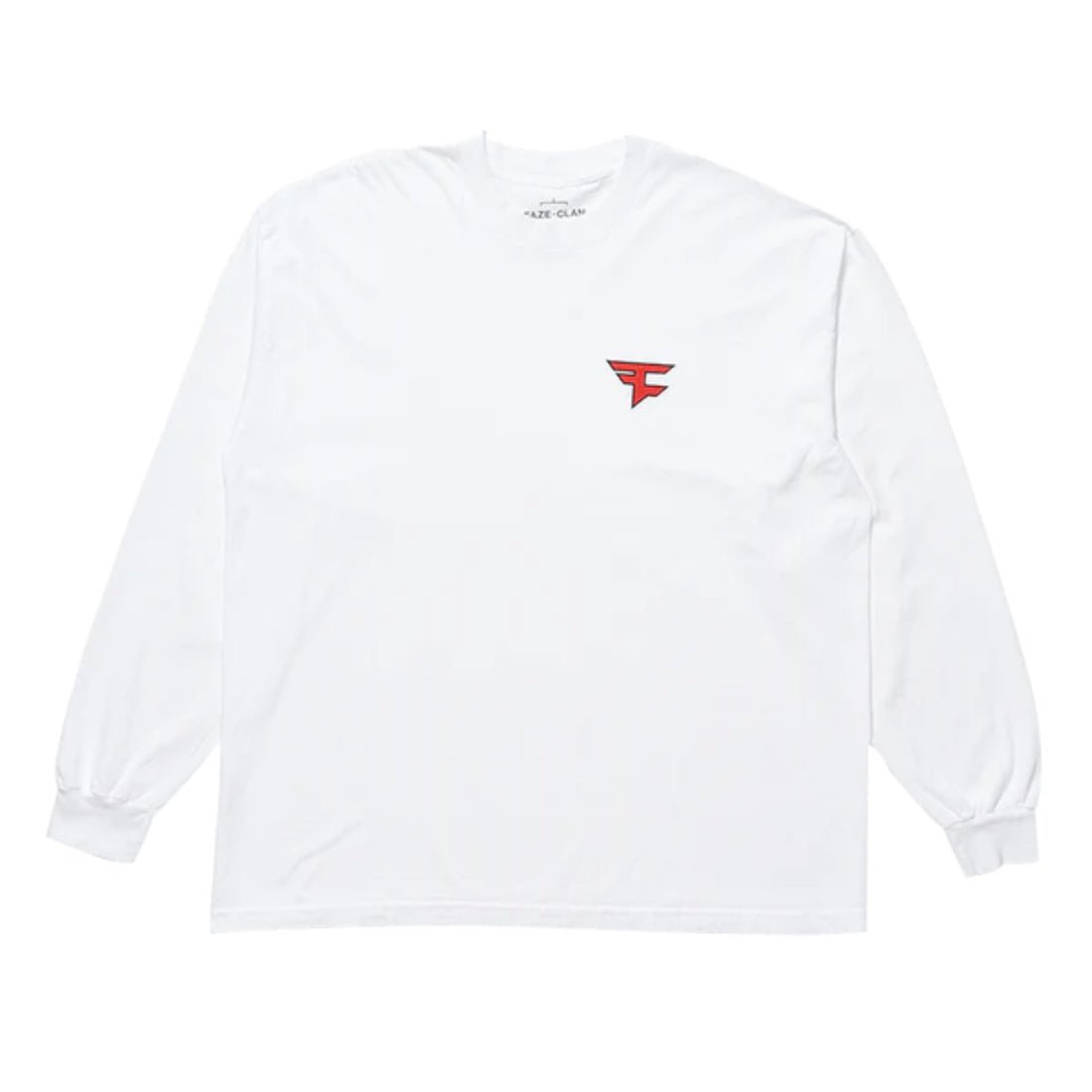 Faze Clan Logo Long Sleeve Shirt - White - S - كنزة - Store 974 | ستور ٩٧٤