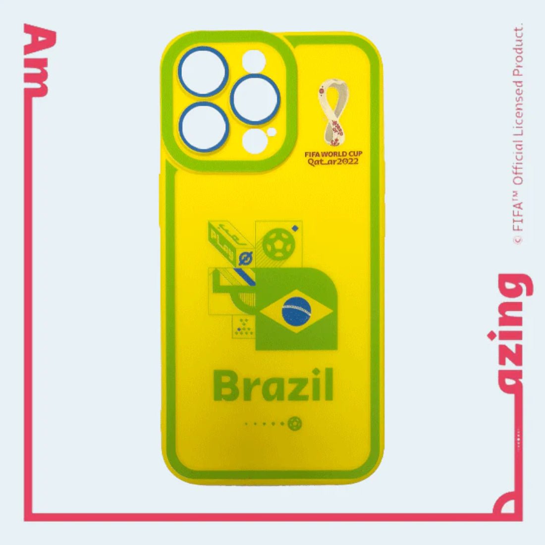 Qlive iPhone Case 13 Pro Max Brazil FIFA World Cup Qatar 2022 - أكسسوار كأس العالم قطر 2022 - Store 974 | ستور ٩٧٤