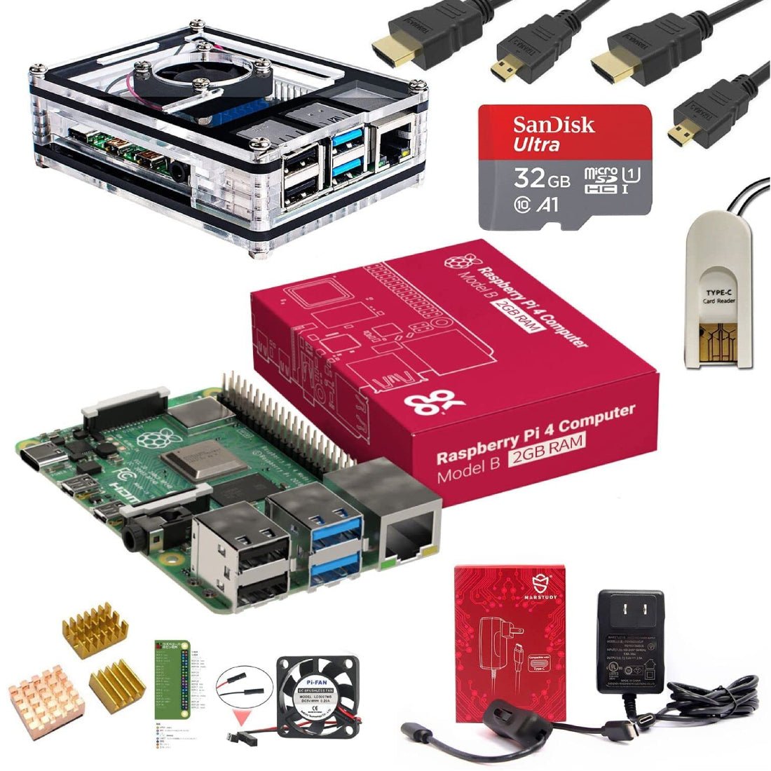 Creator Space Raspberry Pi4 Full Kit Model B 4GB 32G - ملحقات الإلكترونيات - Store 974 | ستور ٩٧٤