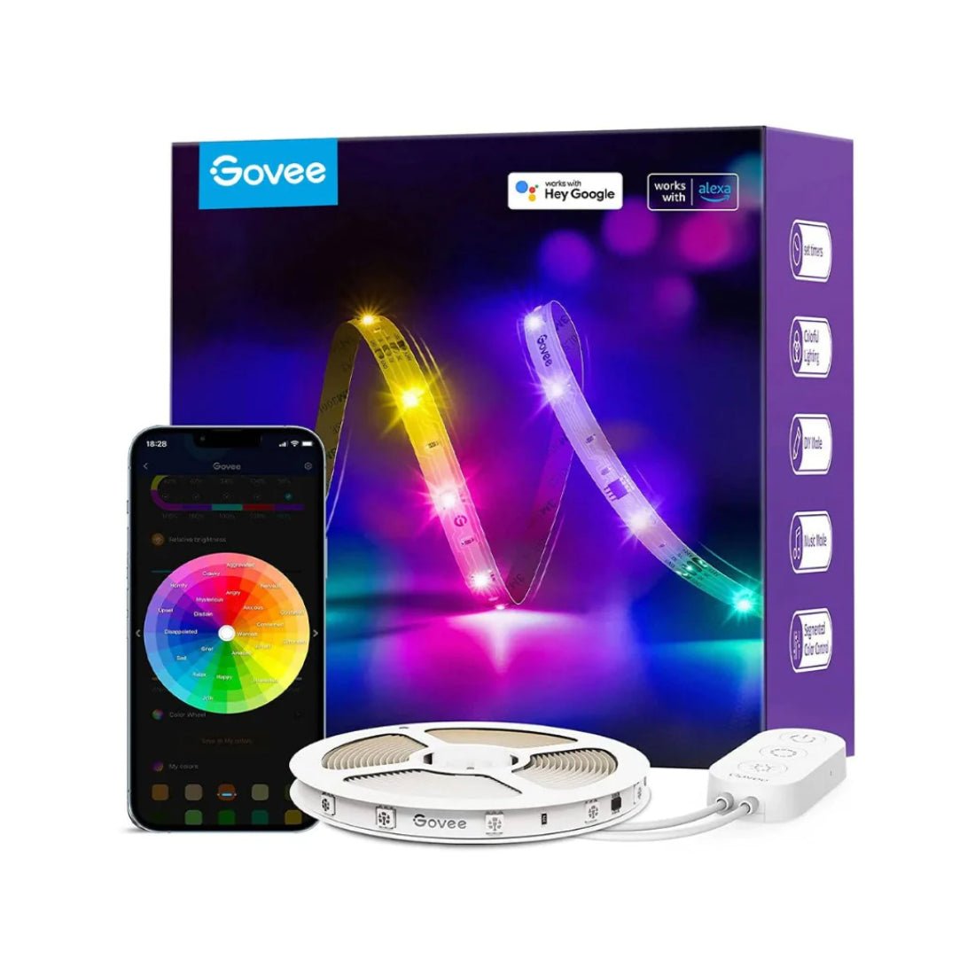 Govee RGBIC Basic Wi-Fi + Bluetooth LED Strip Lights - 5 Meters - إضاءة - Store 974 | ستور ٩٧٤