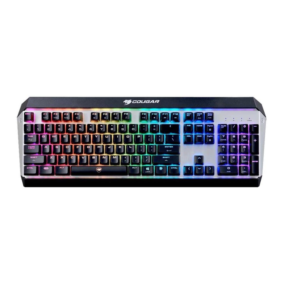Cougar Gaming Attack X3 RGB Keyboard USB - Black/Silver - لوحة مفاتيح Cougar Gaming Attack X3 RGB Keyboard USB - Black/Silver - لوحة مفاتيح