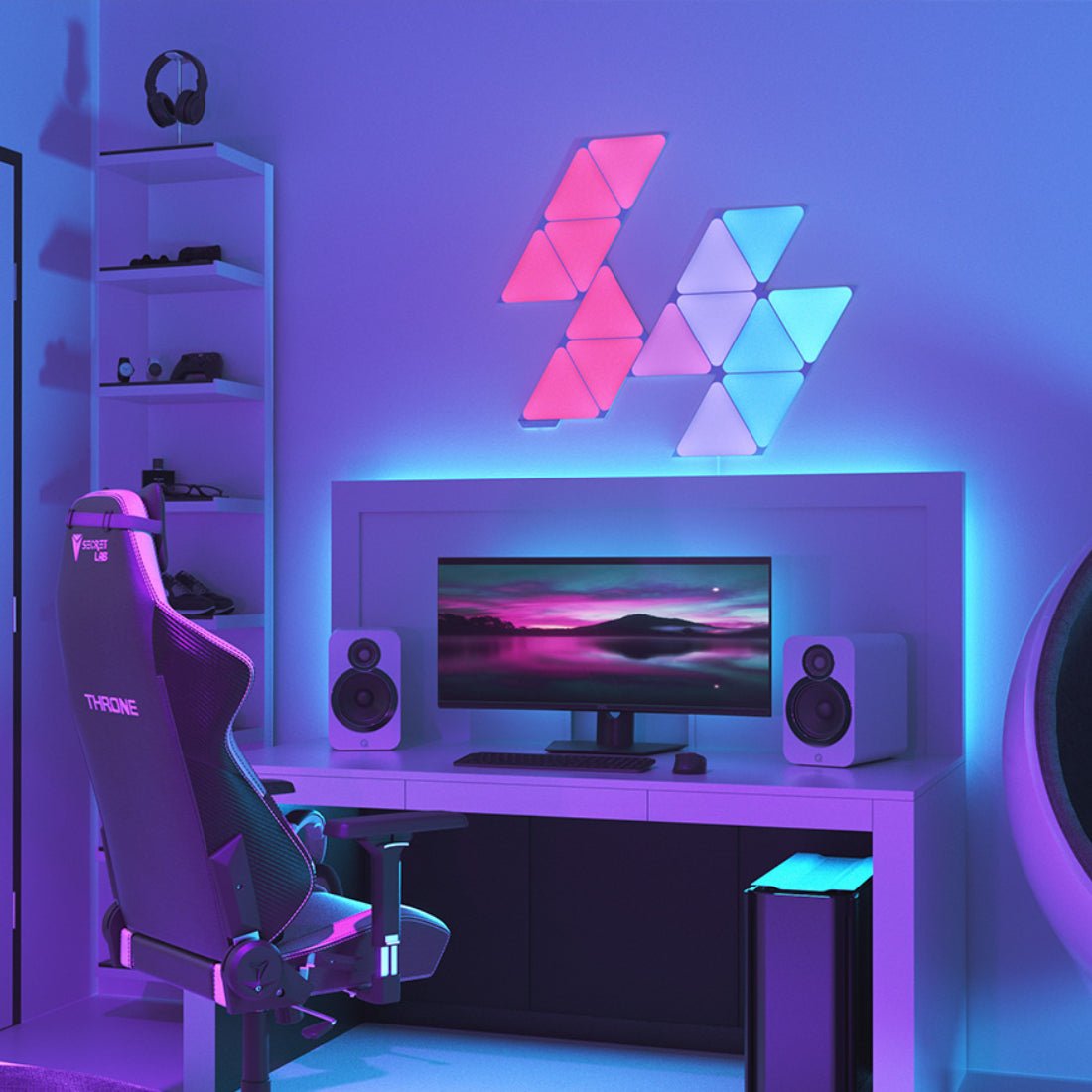 Nanoleaf Shapes Triangles Mini Starter Kit - 9 Panels - إضاءة Nanoleaf Shapes Triangles Mini Starter Kit - 9 Panels - إضاءة