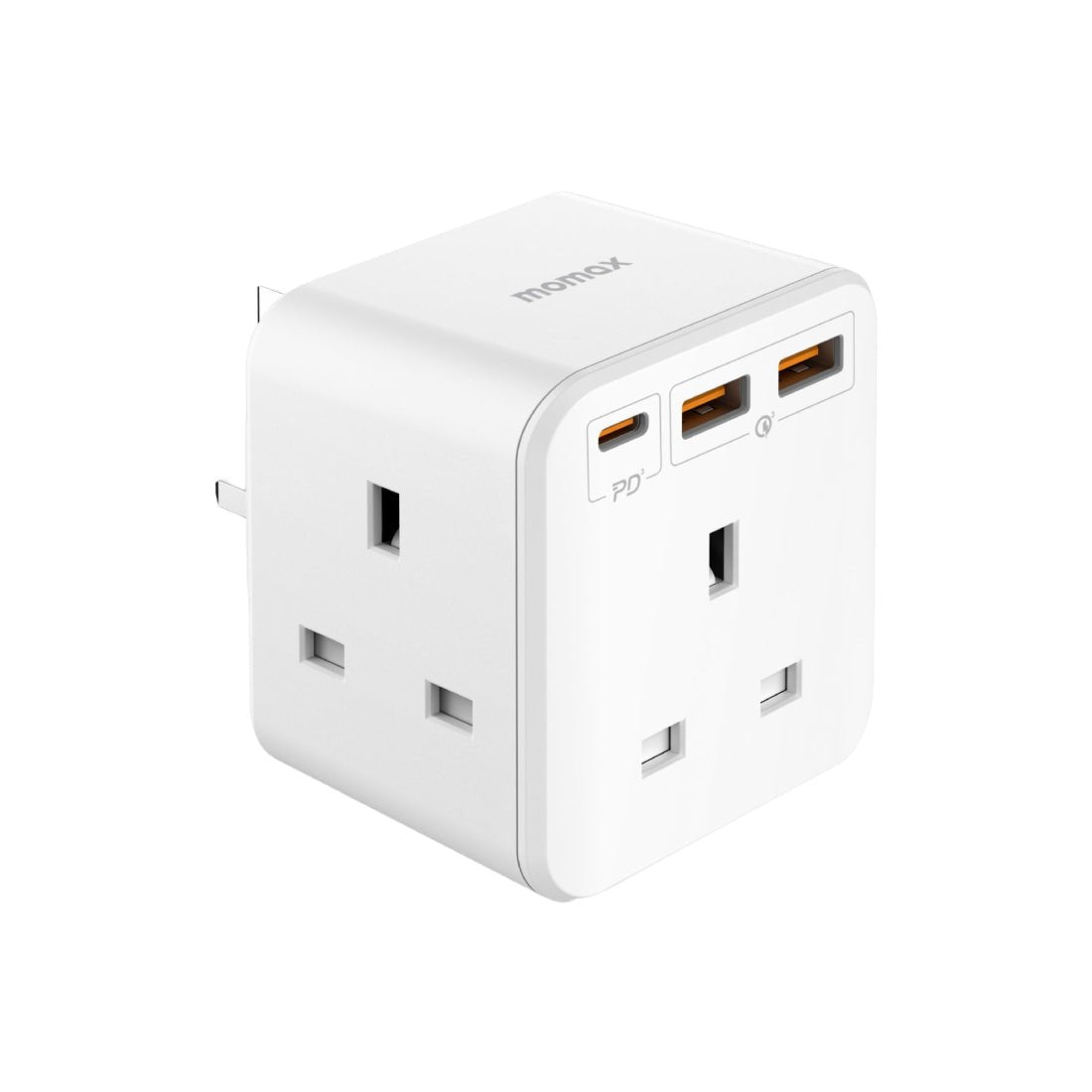 Momax OnePlug 3-Outlet Cube Extension Socket With USB - White - محول - Store 974 | ستور ٩٧٤