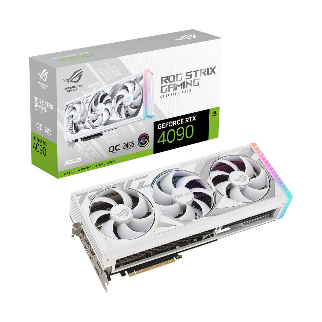 Asus ROG Strix GeForce RTX 4090 OC 24GB GDDR6X Graphics Card - White Edition - كرت الشاشة - Store 974 | ستور ٩٧٤