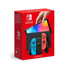 Nintendo Switch OLED Model HEG-001 64GB Handheld Console - Neon Blue/Red - جهاز ألعاب