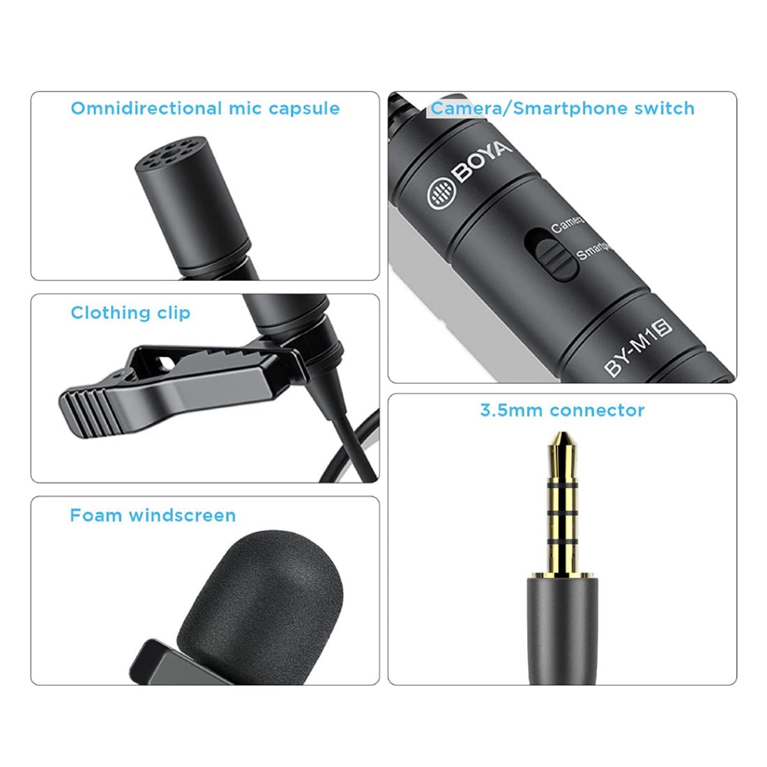 Boya BY -M1S MICROPHONE LAVALIER - MyizeROOفON Boya BY -M1S MICROPHONE LAVALIER - MyizeROOفON
