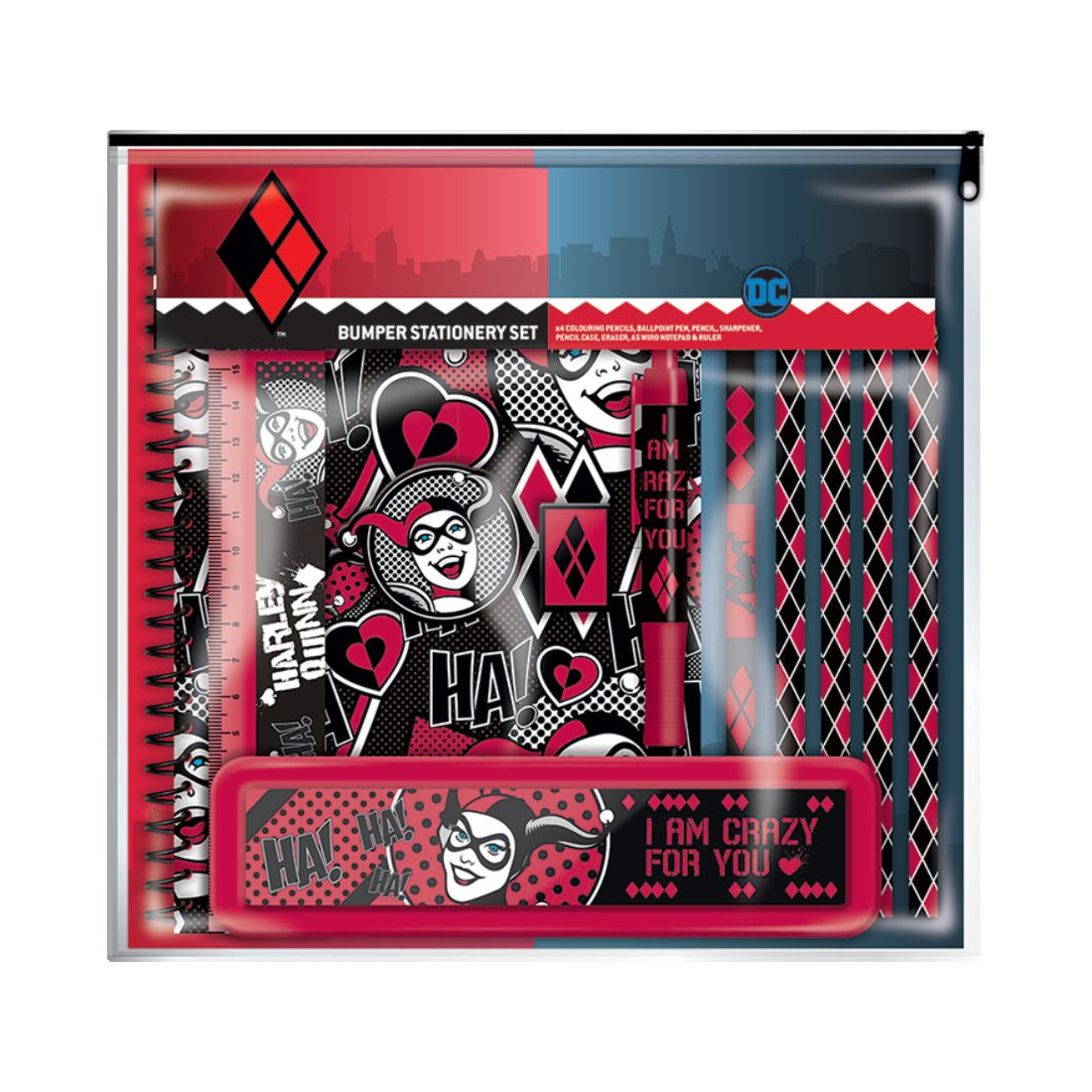 Harley Quinn - أنا مجنون من أجلك مجموعة القرطاسية الرجعية -