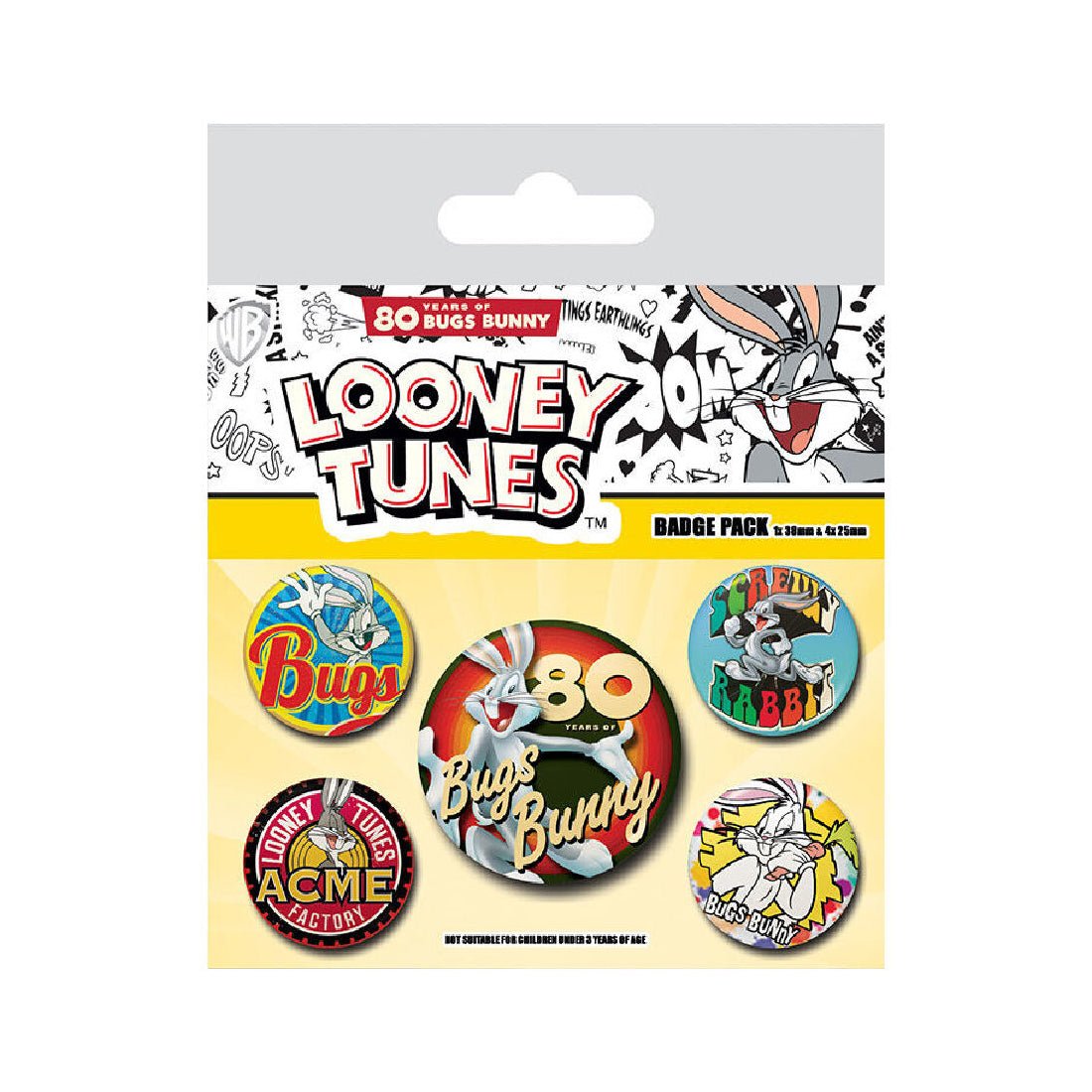 Looney Tunes - Bugs Bunny 80th Anniversary Badge Pack - أكسسوار - Store 974 | ستور ٩٧٤