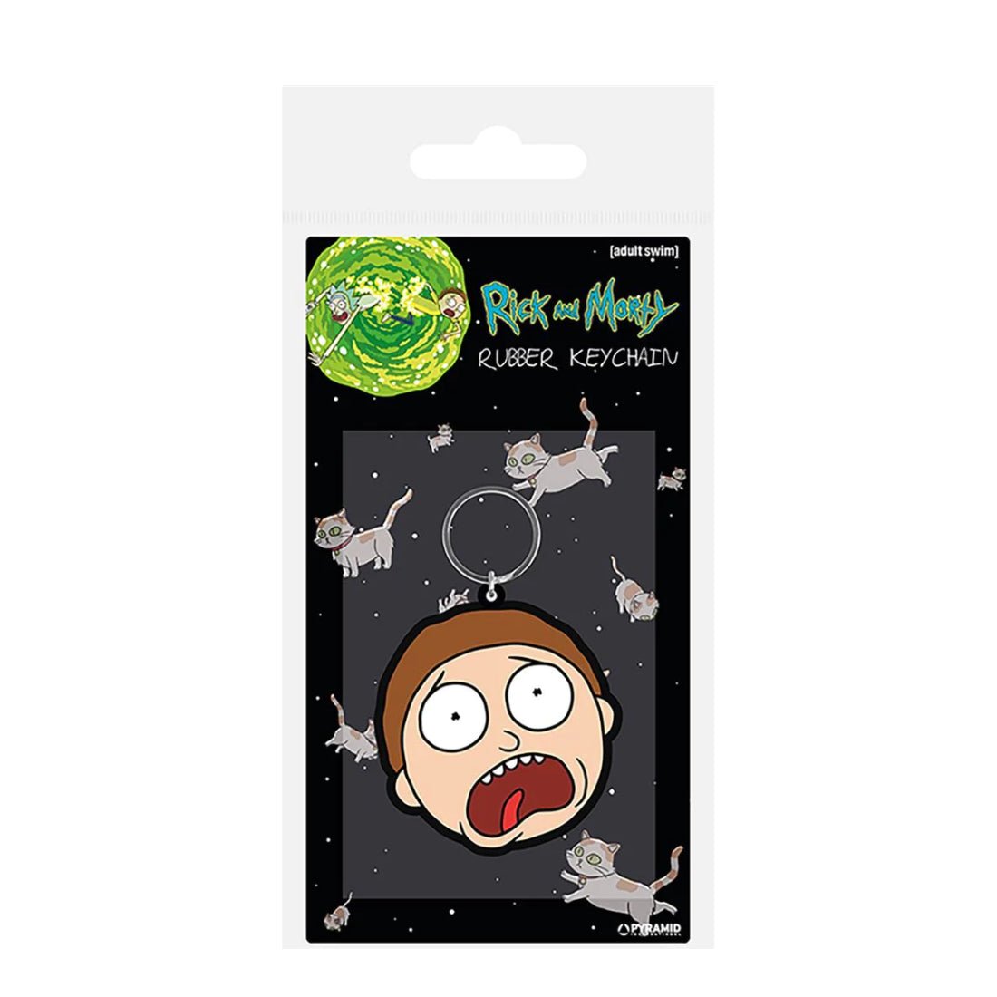 Rick And Morty - Morty Termied Face Rubber Keychain - --