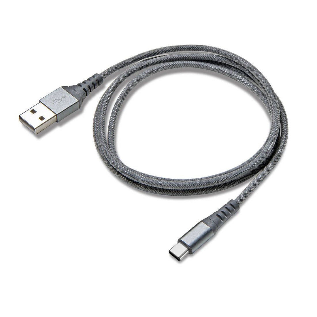 Celly USB-C Nylon 1m Data Cable - Silver - كابل - Store 974 | ستور ٩٧٤