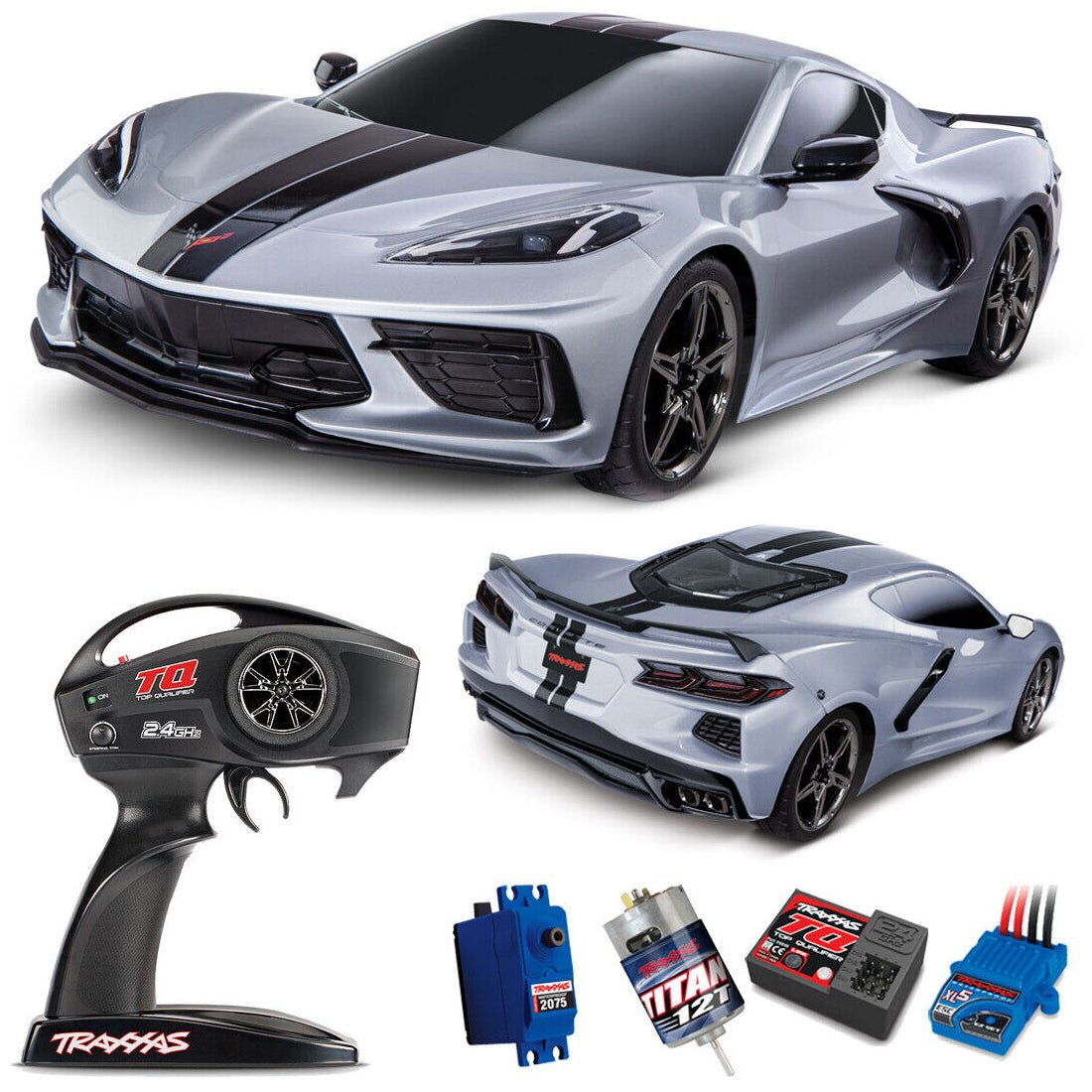 Traxxas Chevrolet Corvette Stingray 4TEC 3.0 - Grey - لعبة - Store 974 | ستور ٩٧٤