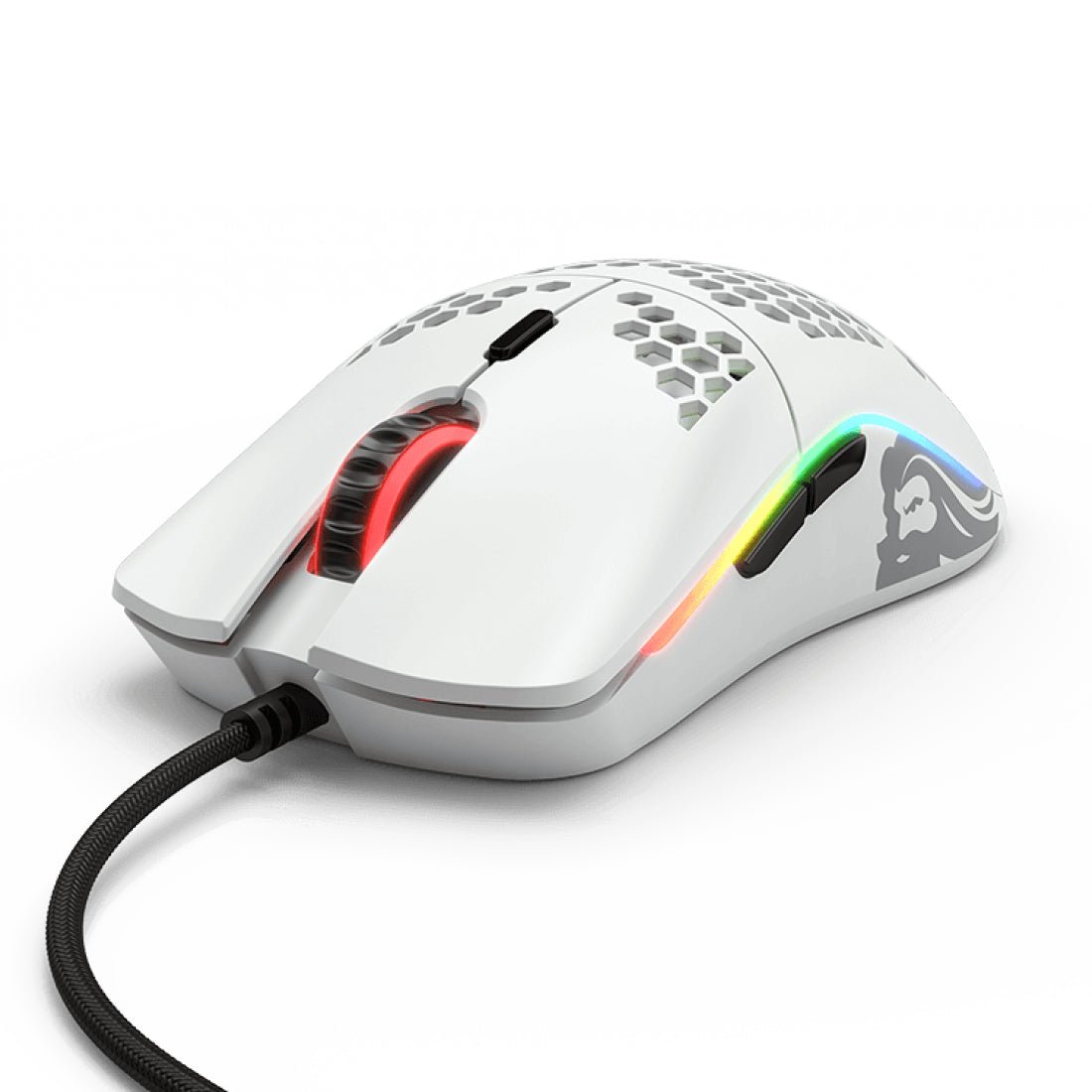Glorious Model O Minus Wired 12000 DPI Gaming Mouse - Matte White - فأرة - Store 974 | ستور ٩٧٤