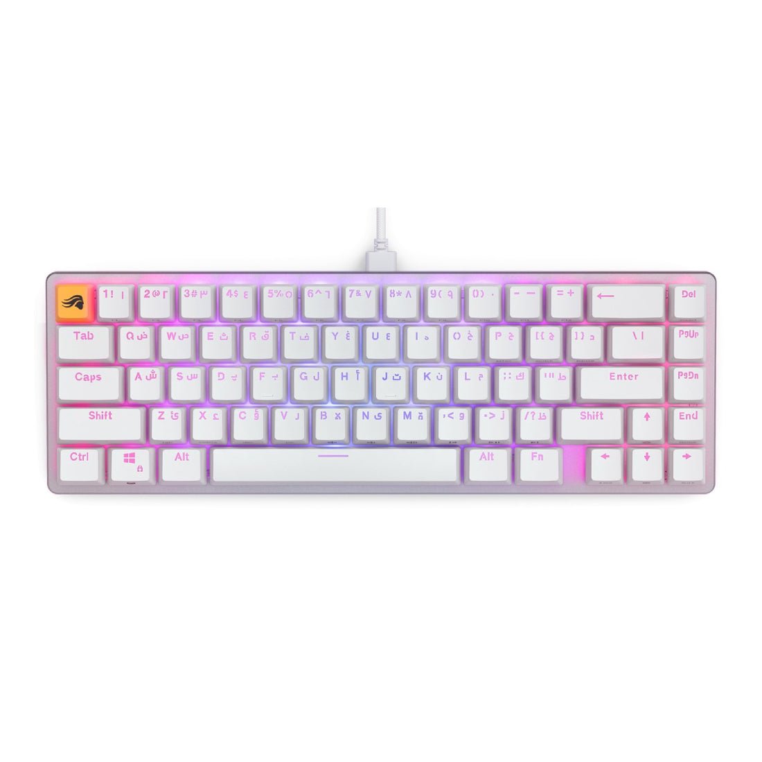 Glorious GMMK2 ANSI RGB Mechanical 65% Pre-built Keyboard - Arabic White - لوحة مفاتيح - Store 974 | ستور ٩٧٤