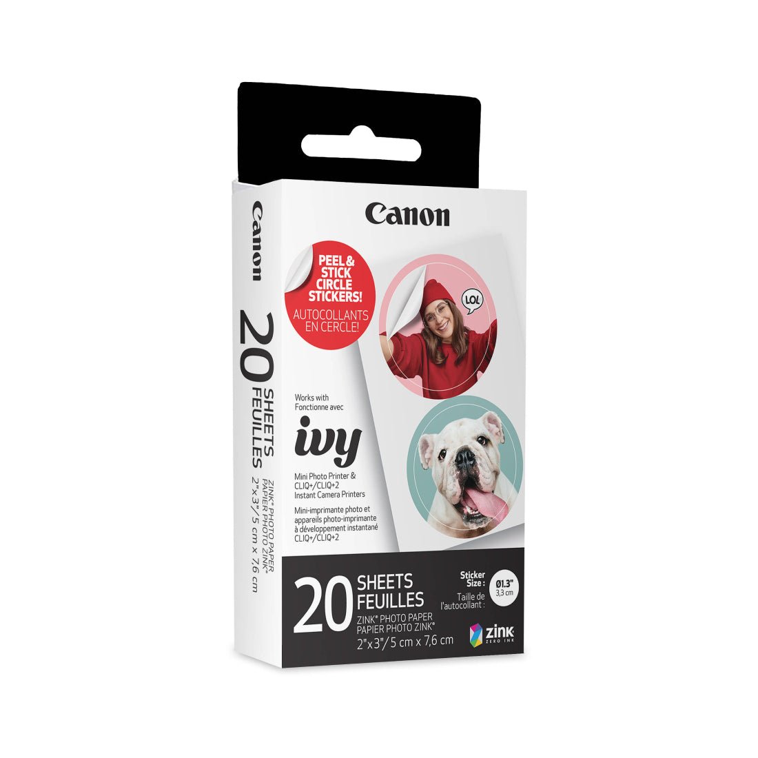 Canon ZINK Pre-Cut Circle Sticker Paper Pack (20 Sheets) - أوراق طباعة - Store 974 | ستور ٩٧٤