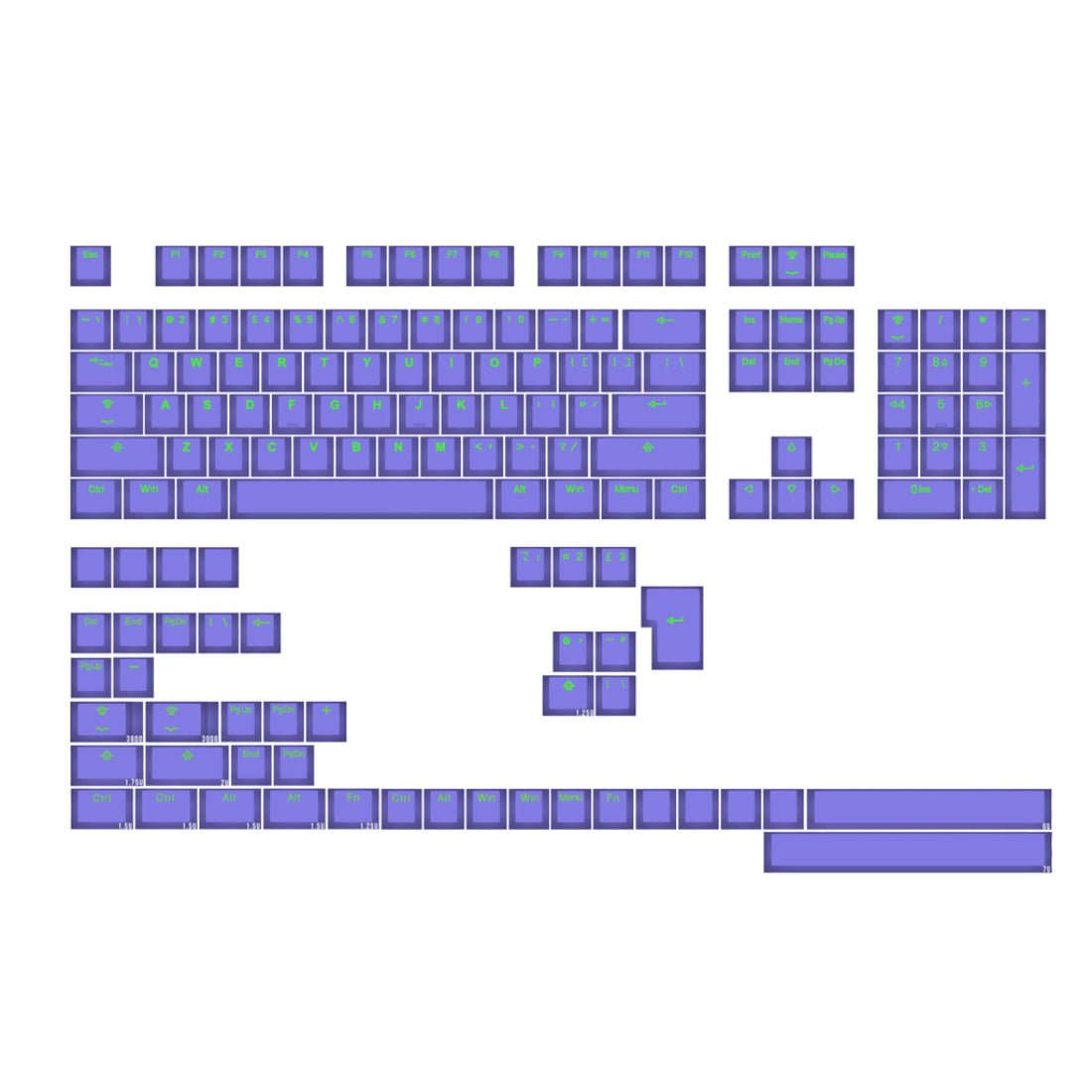 Tai-Hao ABS 149 Keys Cubic Double Shot Backlit Keycaps - Purple - مفاتيح - Store 974 | ستور ٩٧٤