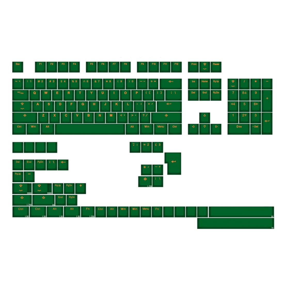 Tai-Hao ABS 149 Keys Cubic Double Shot Backlit Keycaps - Green - مفاتيح - Store 974 | ستور ٩٧٤