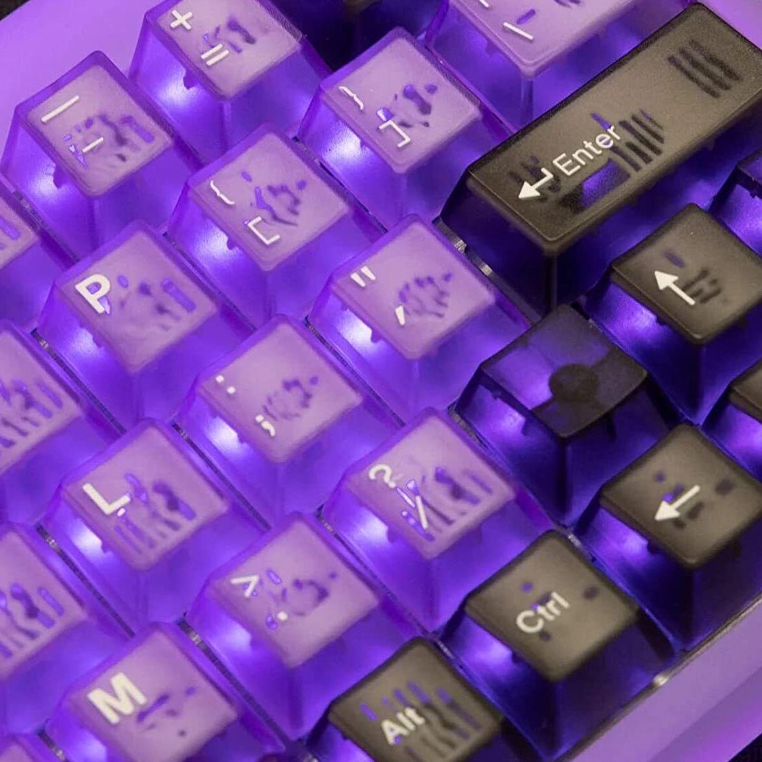 Tai-Hao ABS 152 Keys Cubic Profile Translucent Backlit Keycaps - Purple Boom - مفاتيح - Store 974 | ستور ٩٧٤