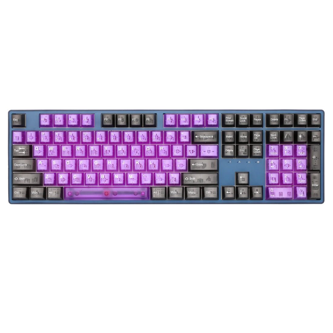 Tai-Hao ABS 152 Keys Cubic Profile Translucent Backlit Keycaps - Purple Boom - مفاتيح - Store 974 | ستور ٩٧٤