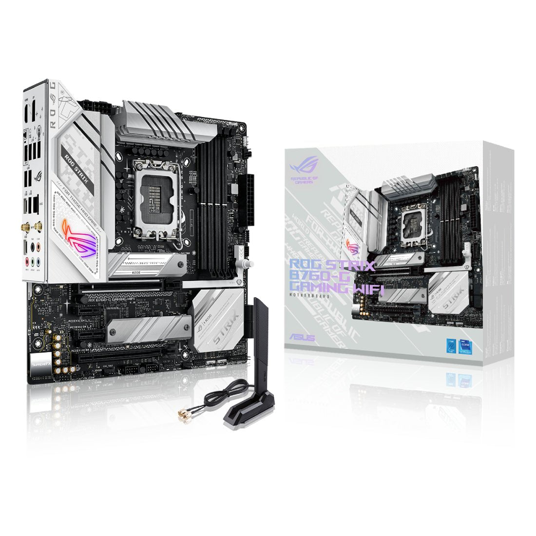 Asus ROG Strix B760-G Gaming WiFi DDR4 LGA 1700 Intel M-ATX Gaming Motherboard - لوحة الأم - Store 974 | ستور ٩٧٤