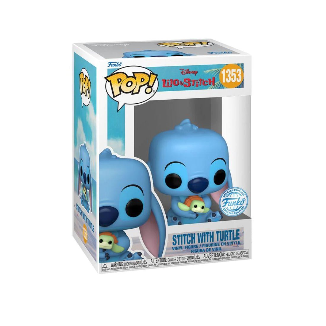 Funko Pop! Disney: Lilo & Stitch - Stitch with Turtle (Exc) #1353 - دمية - Store 974 | ستور ٩٧٤