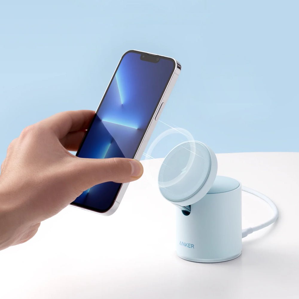 Anker 623 MagGo 2-in-1 Magnetic Wireless Charger - Blue - شاحن - Store 974 | ستور ٩٧٤