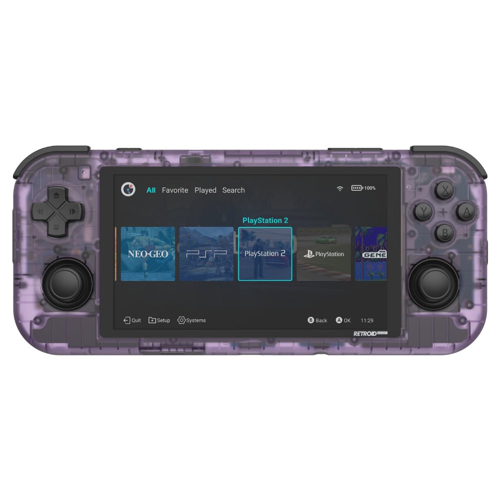 Retroid Pocket 3+ Handheld Gaming Console - Transparent Purple - جهاز ألعاب - Store 974 | ستور ٩٧٤