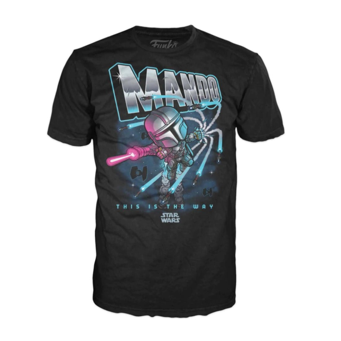 Funko Pop Tee! Mandalorian: Mando Whistling Birds - L - تي شيرت - Store 974 | ستور ٩٧٤