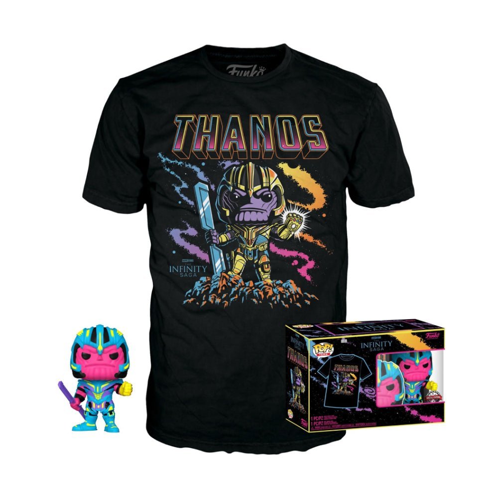 Funko Pop & Tee! Marvel: Thanos Blacklight - تي شيرت - Store 974 | ستور ٩٧٤