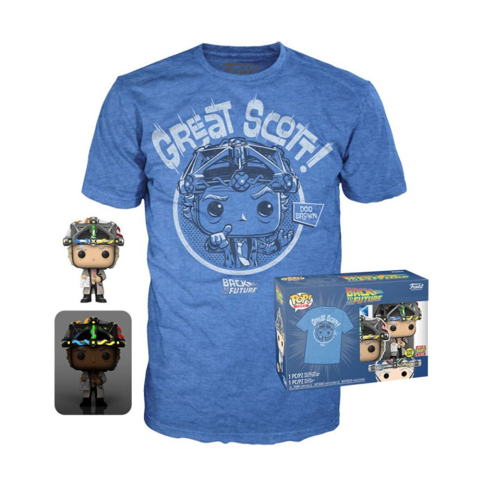 Funko Pop & Tee! Movies: Back to the Future - Doc with Helmet - تي شيرت - Store 974 | ستور ٩٧٤