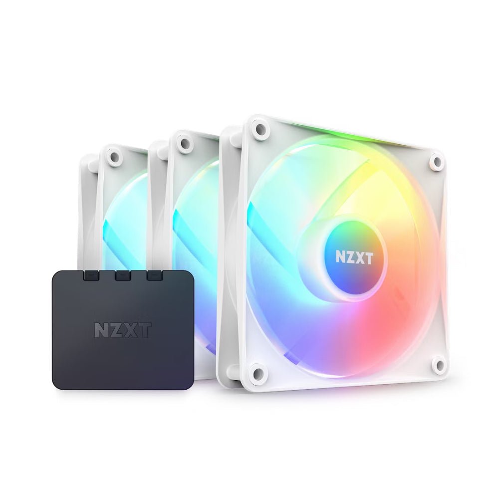 NZXT F120 RGB Core Triple 120mm Pack Hub-Mounted RGB Fans & Controller - White - مروحة تبريد - Store 974 | ستور ٩٧٤