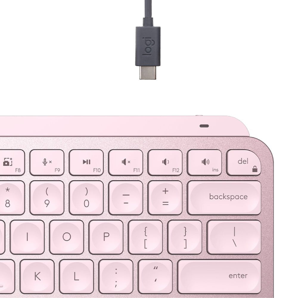 Logitech MX Keys Mini BT Illuminated Keyboard - Rose Pink - لوحة مفاتيح - Store 974 | ستور ٩٧٤