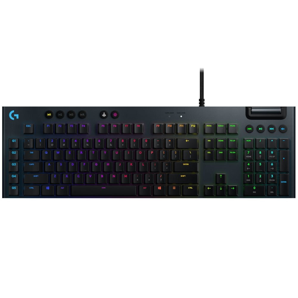 Logitech G815 Lightsync RGB لوحة مفاتيح ألعاب ميكانيكية - أسود - لوز ماتيتى Logitech G815 Lightsync RGB لوحة مفاتيح ألعاب ميكانيكية - أسود - لوز ماتيتى