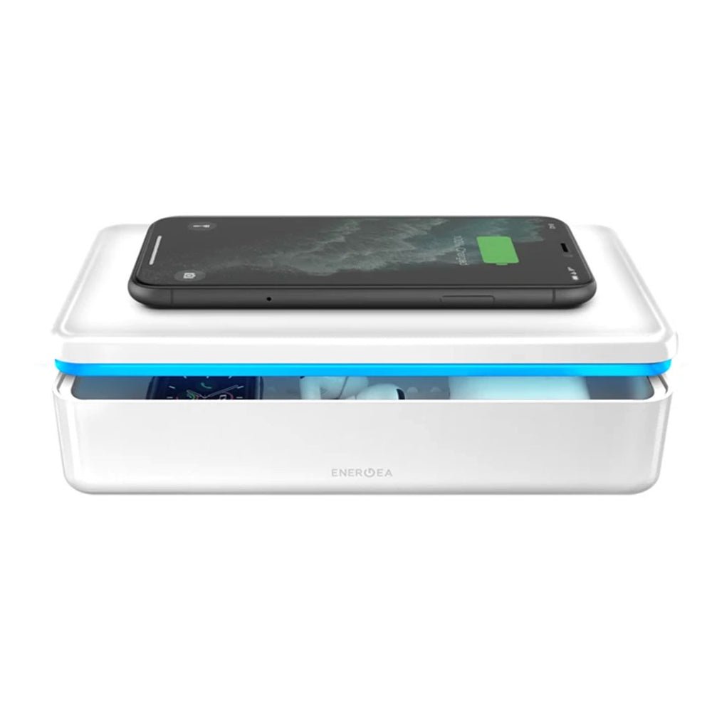 Energea Stera360 UVC+UVA LED مربع مع الشحن اللاسلكي - أبيض - Energea Stera360 UVC+UVA LED مربع مع الشحن اللاسلكي - أبيض -