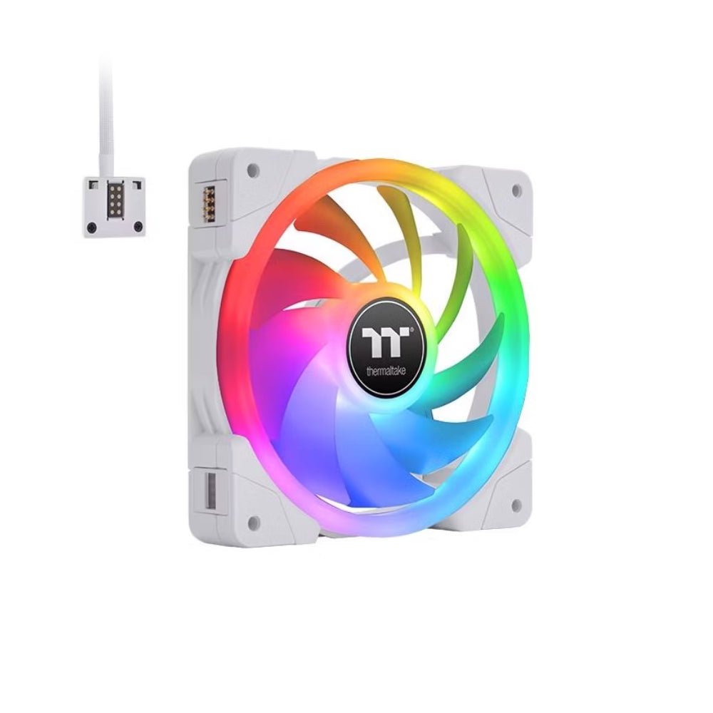 Thermaltake SWAFAN EX12 RGB PC Cooling Fan TT Premium Edition (3-Fan Pack) - White - مراوح - Store 974 | ستور ٩٧٤